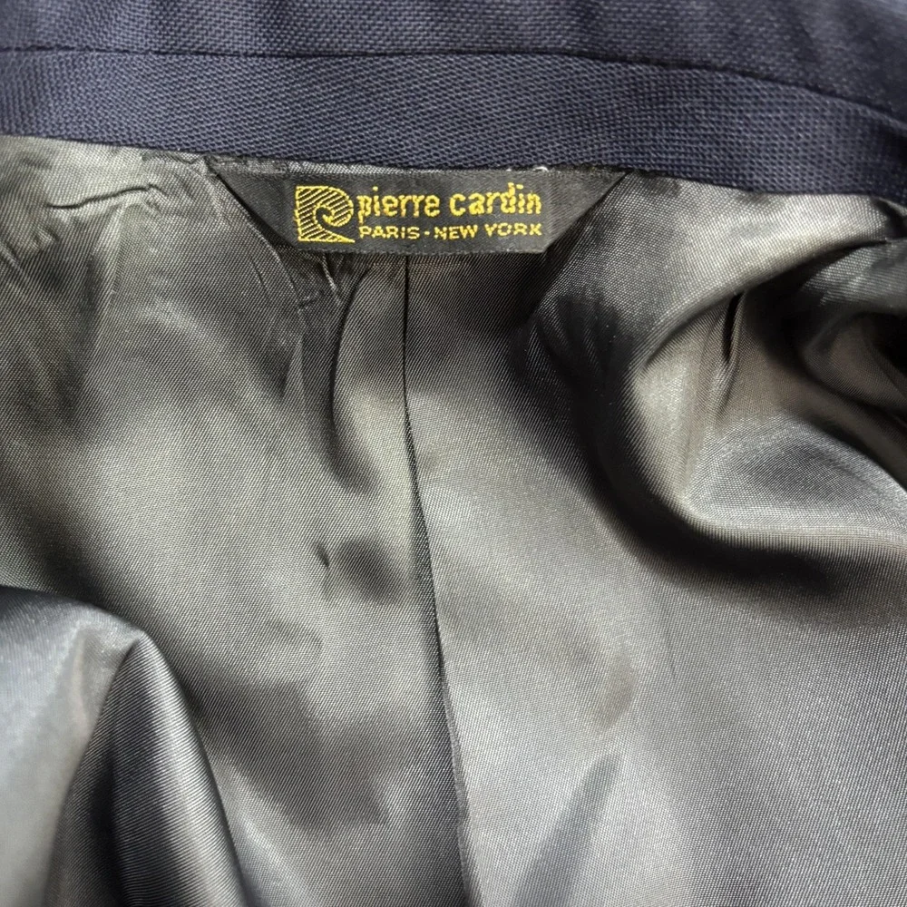 Vintage Pierre Cardin Blazer Mens 40 Navy Blue Gold Button Old Money‎ Preppy